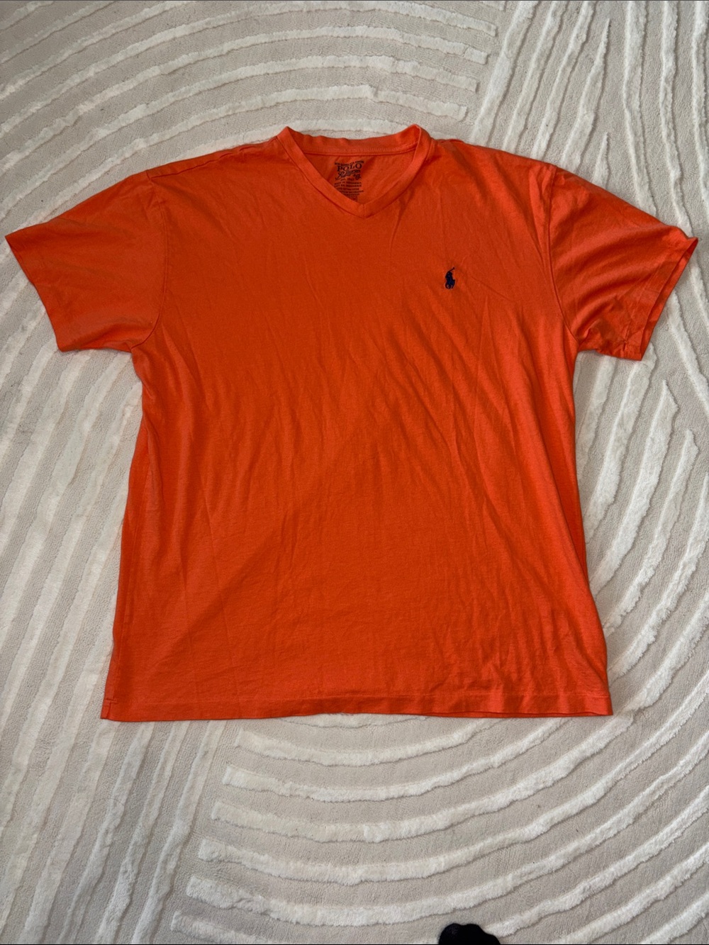 Polo by Ralph Lauren Orange V-Neck Tee with Navy Pony